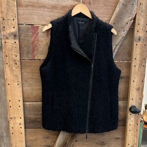 Eileen Fisher, black curly wool vest